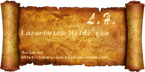 Lazarovics Hilária névjegykártya